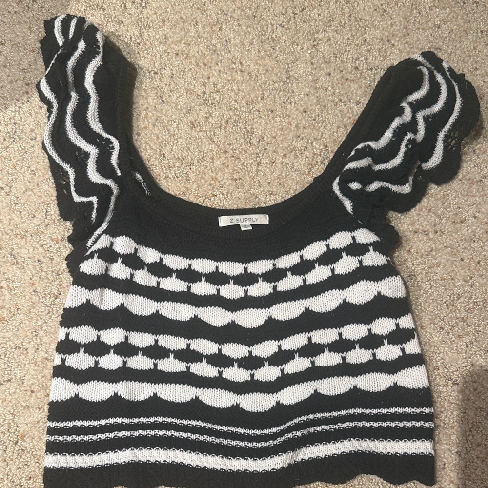 Z Supply Monochrome Knit Crop Top